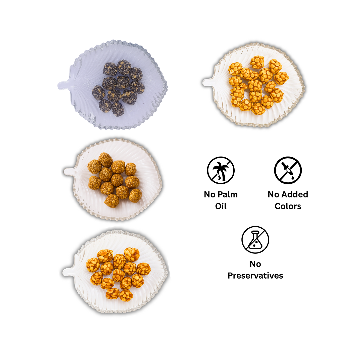 Traditional Sweet Balls Combo – Peanut, Fried Gram, Black & White Sesame Delights