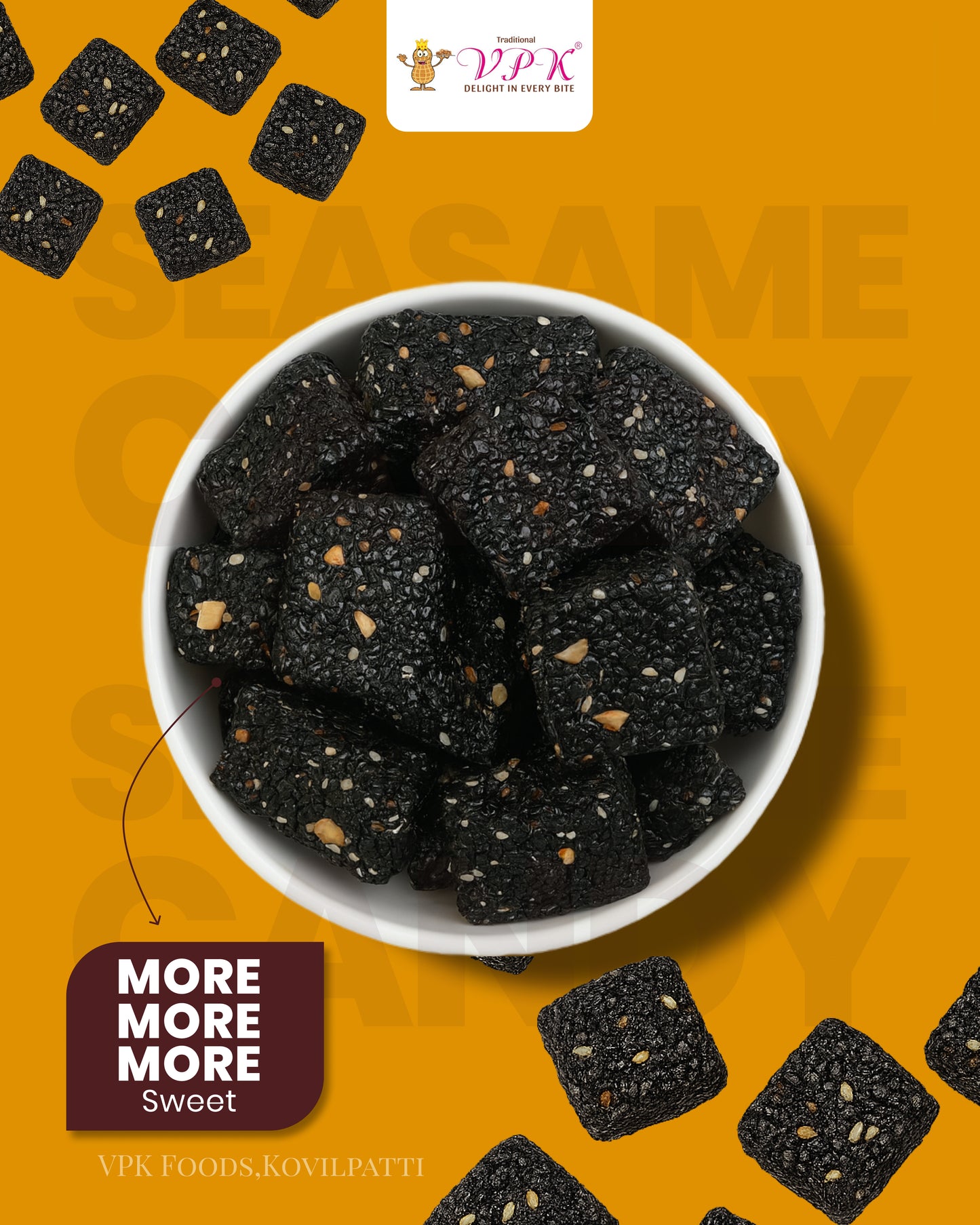 Black Sesame  Cubes - Crafted with nutrient-rich black sesame seeds