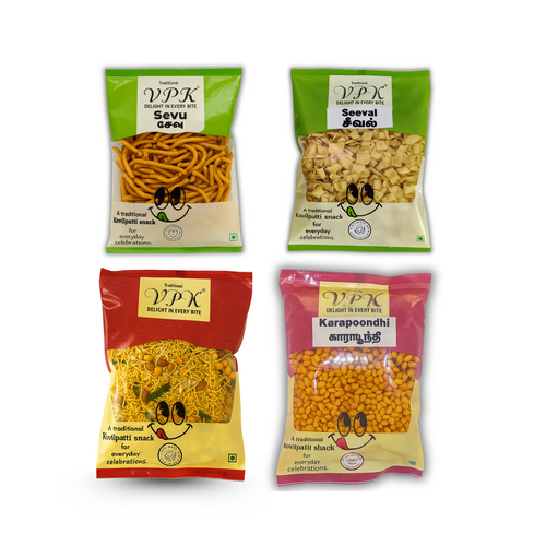 Traditional South Indian Sev & Mixture Combo – Authentic Festival Snacks (800g)